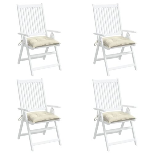 4pcs Garden Chair Cushions Patio Seat Pads Cream White Oxford Fabric 50x50x7cm - Image 4