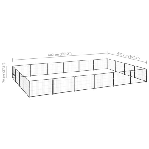 Dog Kennel Black 24m² Steel - Image 6