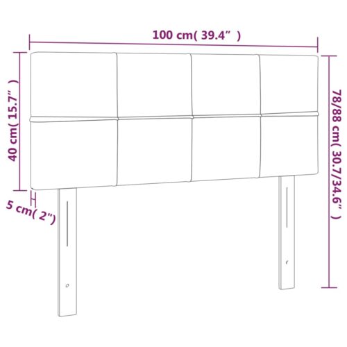 Headboard Black 100x5x78/88cm Fabric - Image 8