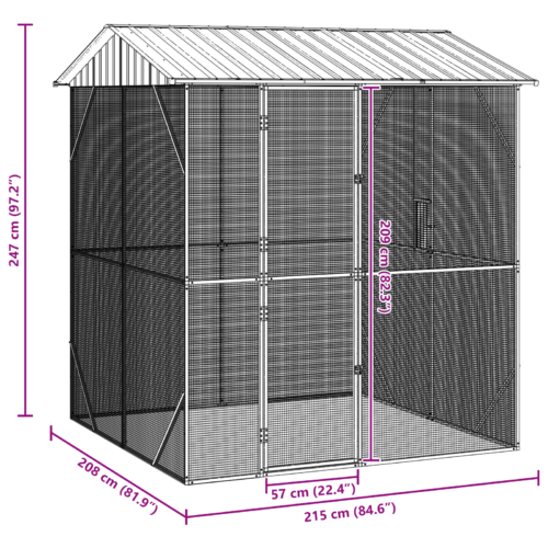 Bird Cage Anthracite 215 x 208 x 247cm Galvanised steel - Image 10