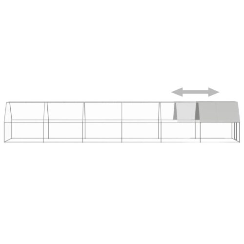 Outdoor Chicken Cage 2x12x2mGalvanised Steel - Image 4