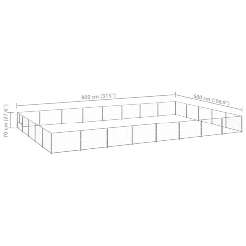 Dog Kennel Silver 40m² Steel - Image 6