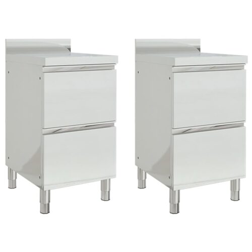 Commercial Kitchen Cabinets with 2 Drawers 2pcs 50x60x96cm - Image 10