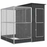 Aviary with Extension Silver 209x203x216cm Steel