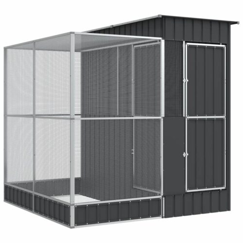 Aviary with Extension Silver 209x203x216cm Steel