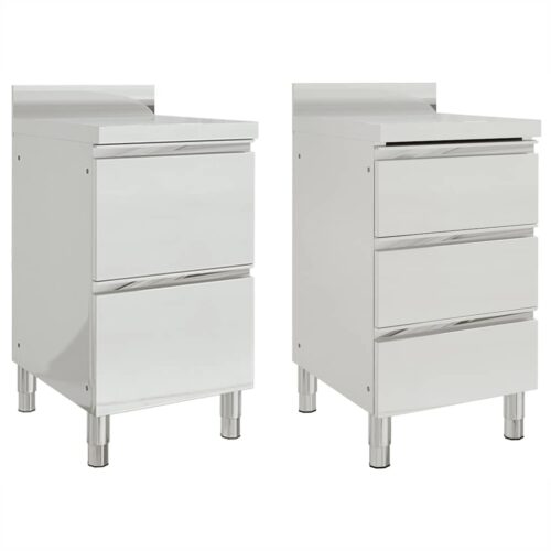 Commercial Kitchen Cabinets 2pcs 50x60x96cm Stainless Steel