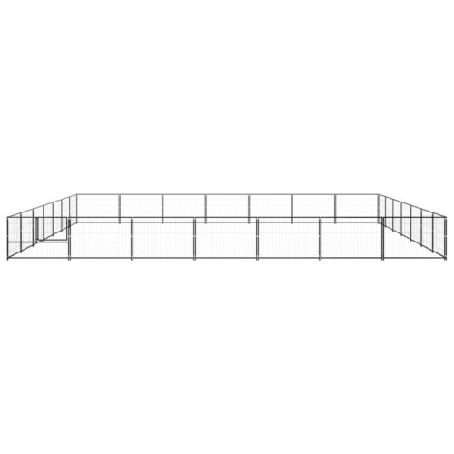Dog Kennel Black 49m² Steel - Image 3
