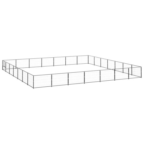 Dog Kennel Black 49m² Steel - Image 7