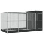 Aviary with Extension Silver 416x203x216cm Steel