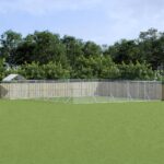 Outdoor Dog Kennel with Roof Silver 12x12x2.5m Galvanised Steel