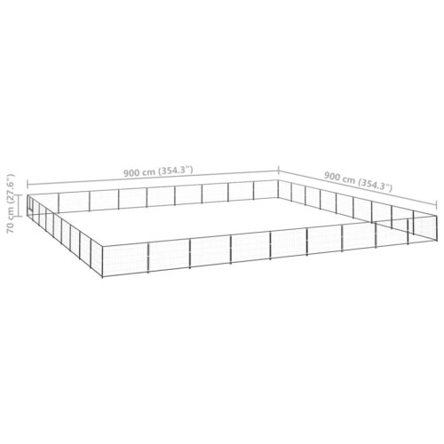 Dog Kennel Black 81m² Steel - Image 6