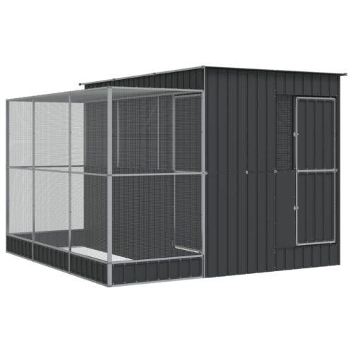 Aviary with Extension Silver 290x303x216cm Steel