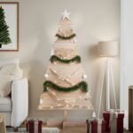 Wooden Christmas Tree for Decoration 150cm Solid Pine Wood