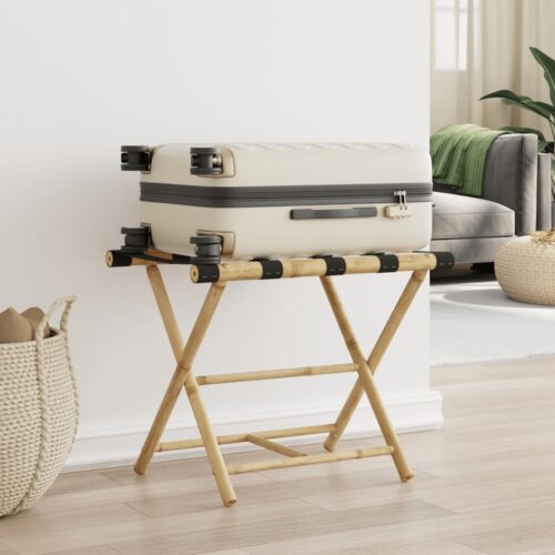 Folding Luggage Rack 62x42x50.5cm Bamboo - Image 3