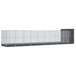 Aviary with Extension Silver 1037x203x216cm Steel