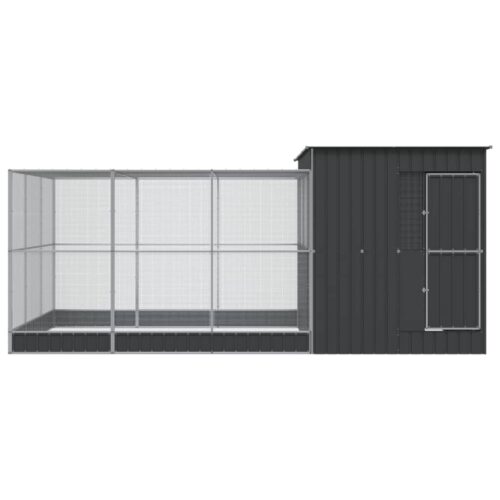 Aviary with Extension Silver 497x303x216cm Steel - Image 3
