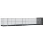 Aviary with Extension Silver 1244x203x216cm Steel