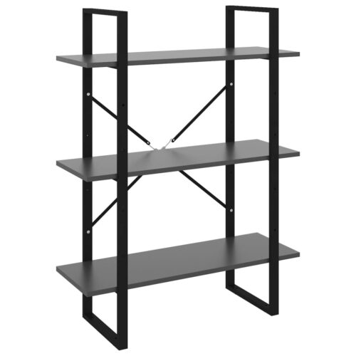 Book Cabinet Grey 80x30x105cm Engineered Wood - Image 2