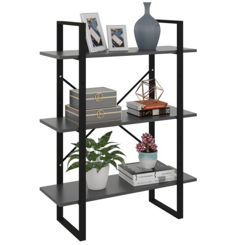 Book Cabinet Grey 80x30x105cm Engineered Wood - Image 8