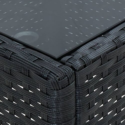 Garden Table Black 40x40x45cm Poly Rattan - Image 4
