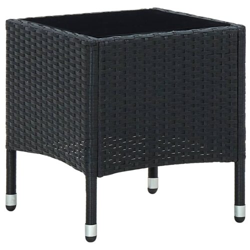 Garden Table Black 40x40x45cm Poly Rattan - Image 6