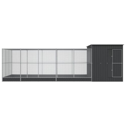 Aviary with Extension Silver 704x303x216cm Steel - Image 3