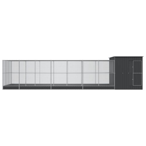 Aviary with Extension Silver 911x303x216cm Steel - Image 3