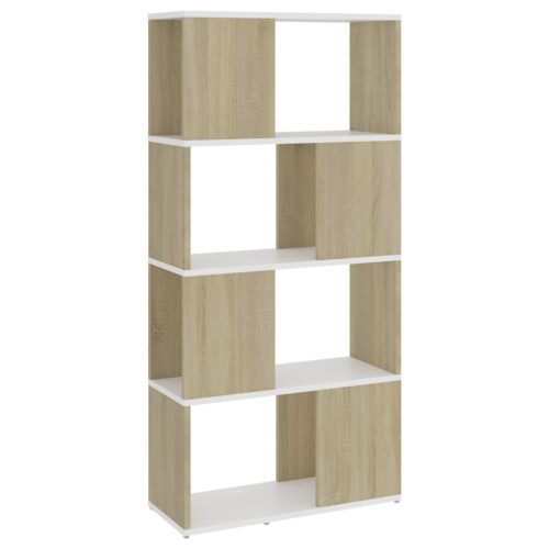 Book Cabinet Room Divider White and Sonoma Oak 60x24x124.5cm - Image 2
