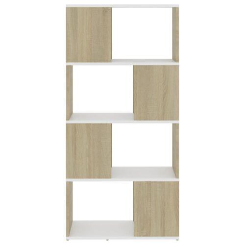 Book Cabinet Room Divider White and Sonoma Oak 60x24x124.5cm - Image 5