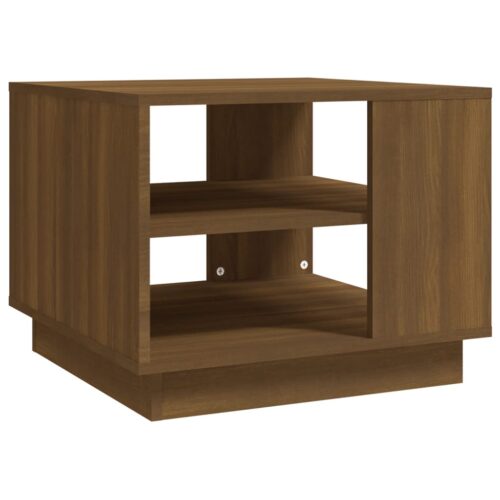 Wooden Coffee Table Brown Oak 55x55x43cm - Image 2