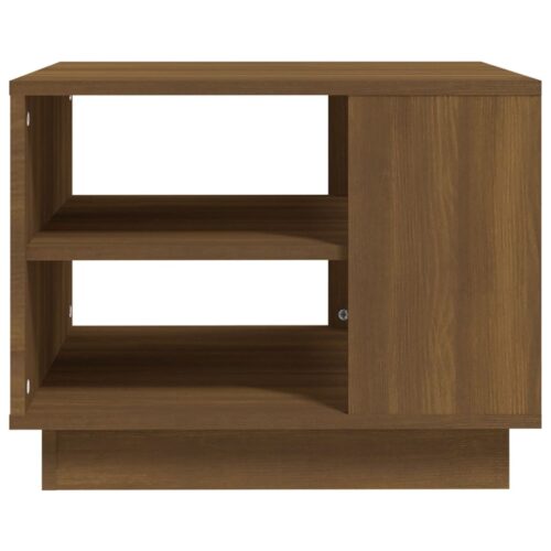 Wooden Coffee Table Brown Oak 55x55x43cm - Image 5