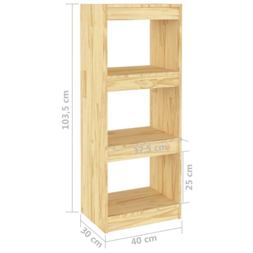 Book Cabinet Room Divider 40x30x103.5cm Solid Pinewood - Image 8