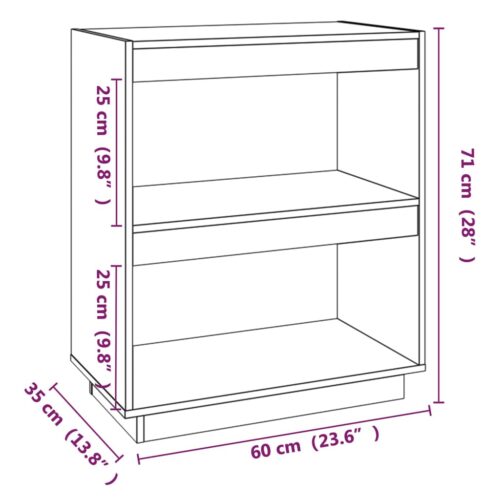 Book Cabinet 60x35x71cm Solid Pinewood - Image 7
