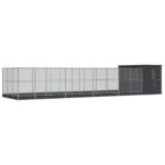 Aviary with Extension Silver 1118x303x216cm Steel