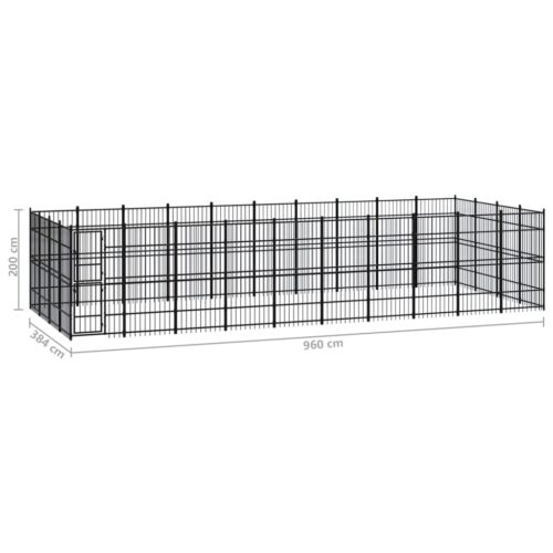 Outdoor Dog Kennel Steel 36.86m² - Image 7