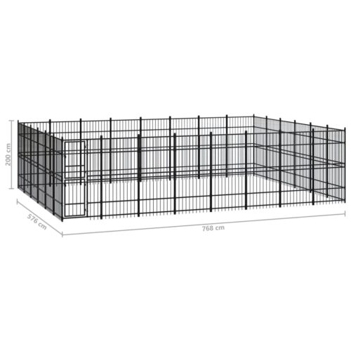 Outdoor Dog Kennel Steel 44.24m² - Image 7