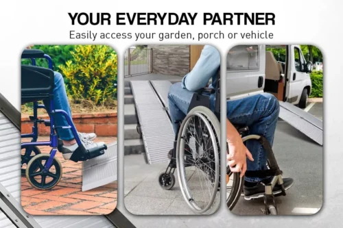 Orthonica 24in Foldable Steel Wheelchair in Black Steel Frame Heavy-Duty Disability Aid - Image 10