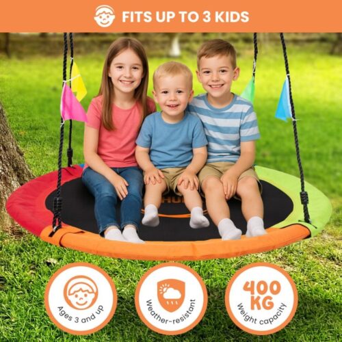 Kahuna Kids 1.2m Tree Saucer Swing Set Round with Hanging Straps 400kg Capacity - Image 8