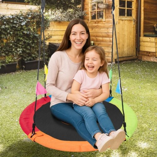 Kahuna Kids 1.2m Tree Saucer Swing Set Round with Hanging Straps 400kg Capacity - Image 7