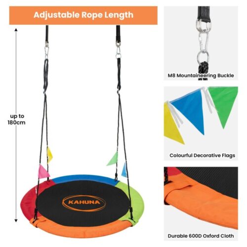 Kahuna Kids 1.2m Tree Saucer Swing Set Round with Hanging Straps 400kg Capacity - Image 5