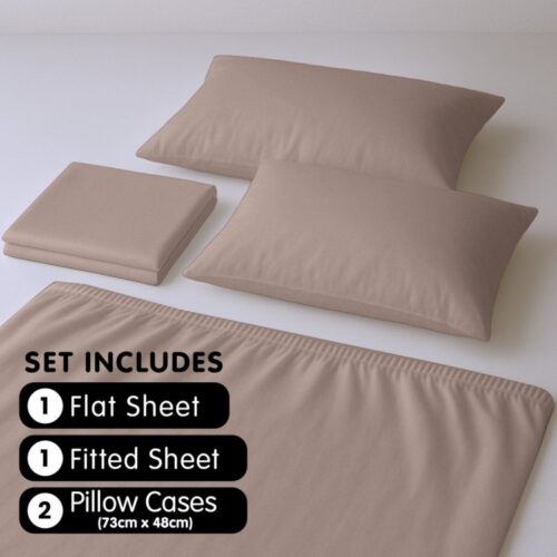 4-Piece Set King Size Bed Sheets 1000TC Cotton Rich Flat Fitted Sheets Linen - Image 5