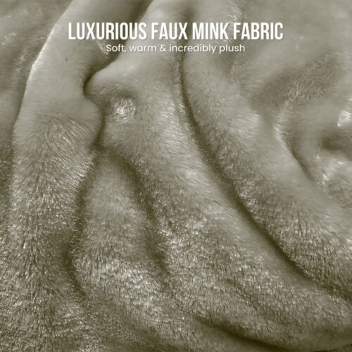 Laura Hill XL Double-Sided Oversized Faux Mink Blanket 305x305cm Olive - Image 11