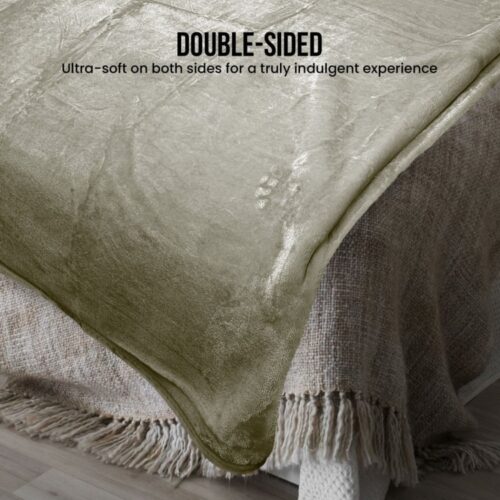 Laura Hill XL Double-Sided Oversized Faux Mink Blanket 305x305cm Olive - Image 10