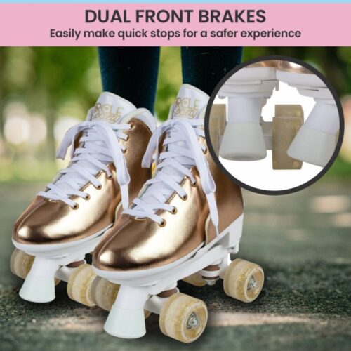 Circle Society Adjustable Quad Kids Roller Skates Metallic Rose Gold - Image 10