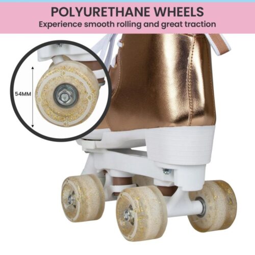 Circle Society Adjustable Quad Kids Roller Skates Metallic Rose Gold - Image 11