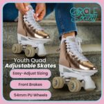 Circle Society Adjustable Quad Kids Roller Skates Metallic Rose Gold