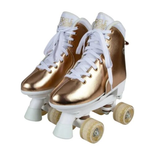 Circle Society Adjustable Quad Kids Roller Skates Metallic Rose Gold - Image 2
