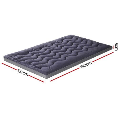 Giselle 5cm Mattress Topper Pillowtop toppers Bamboo Charcoal Double - Image 2
