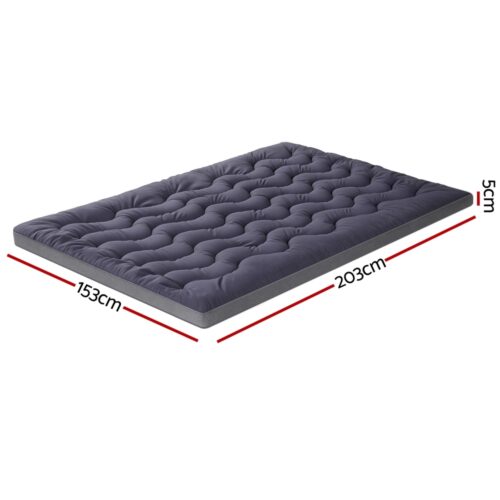 Giselle 5cm Mattress Topper Pillowtop toppers Bamboo Charcoal Queen - Image 2