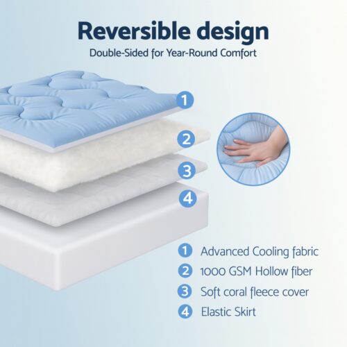 Giselle 5cm Mattress Topper Pillowtop toppers Double-Sided Single - Image 5
